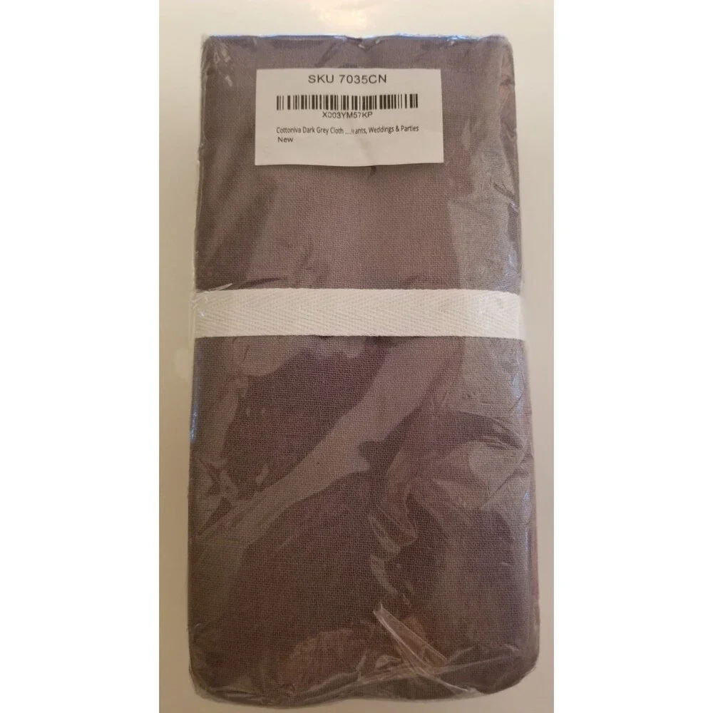 Cottonvia Fabric Dinner Napkins Set of 12 Dark Gray 100% Cotton Party Event NEW